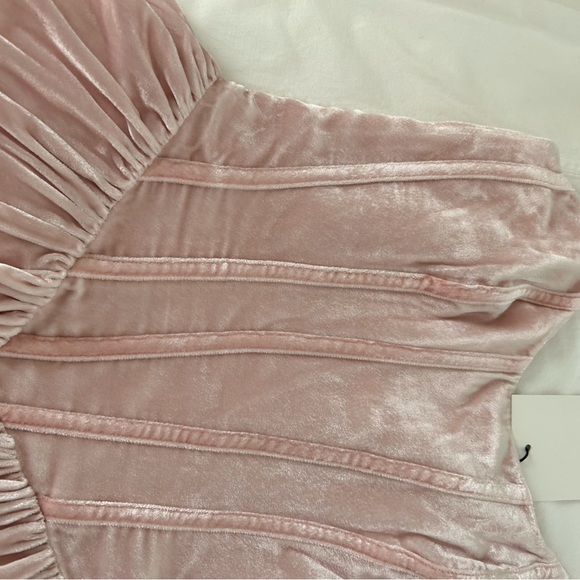 Reformation Contessa Dress Cherry Blossom Pink Velvet Party Dress Size 0 - Picture 2 of 6